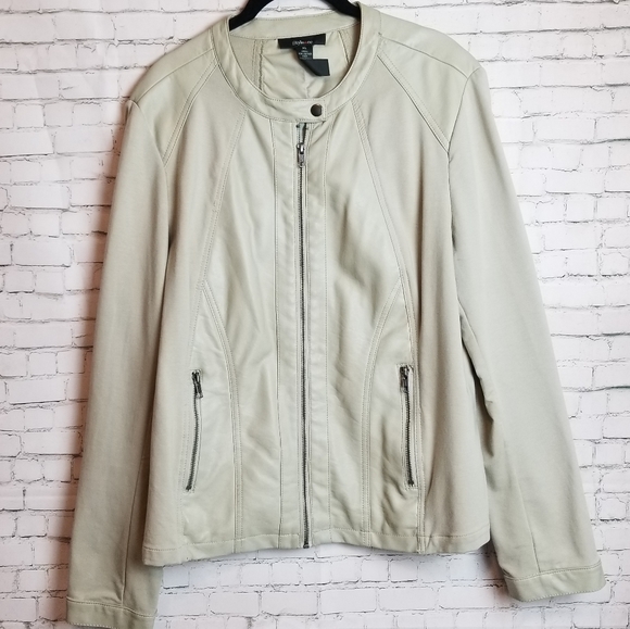 style and co faux leather moto jacket